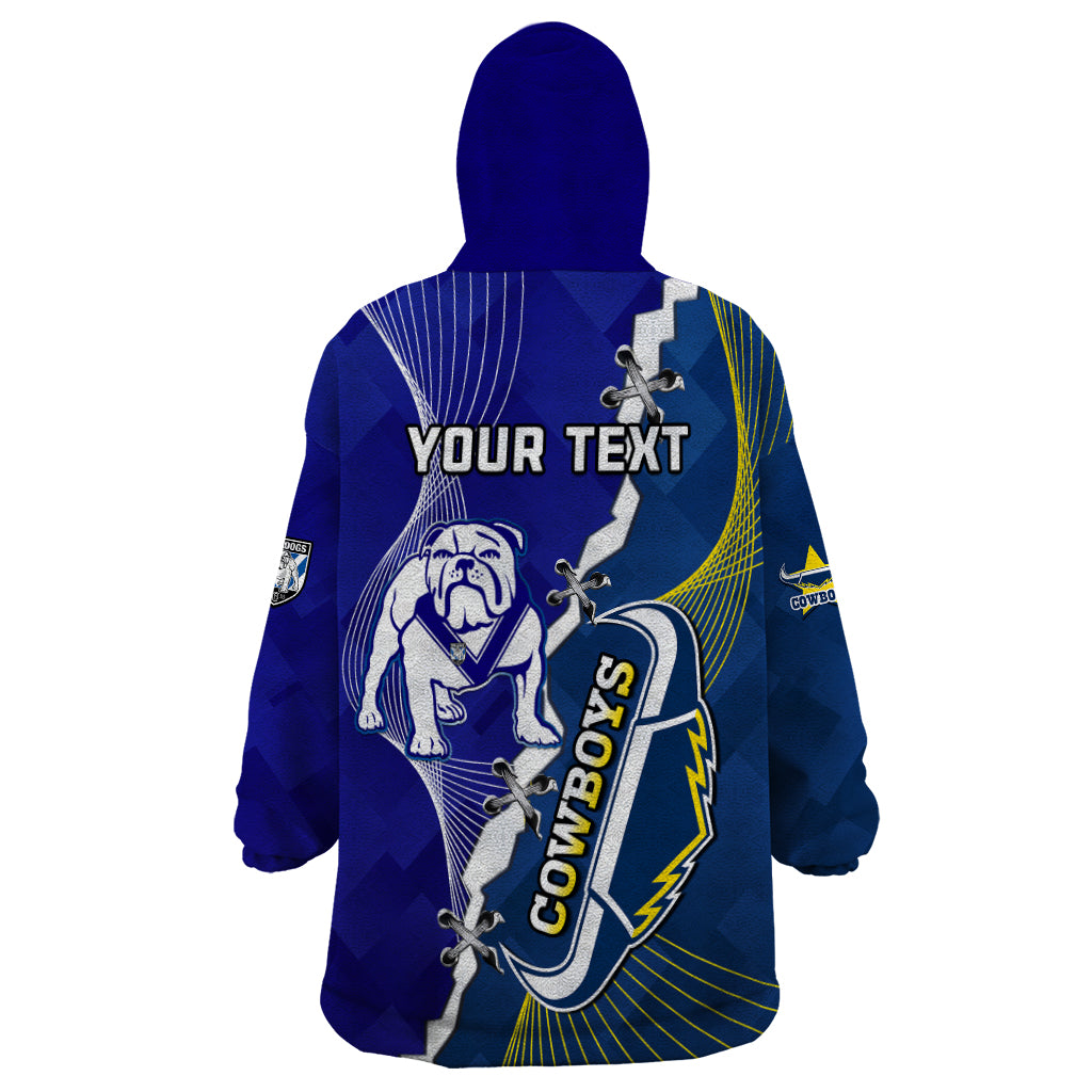 (Custom Personalised) Bulldogs Mix Cowboys Rugby Wearable Blanket Hoodie Sporty Style - Vibe Hoodie Shop