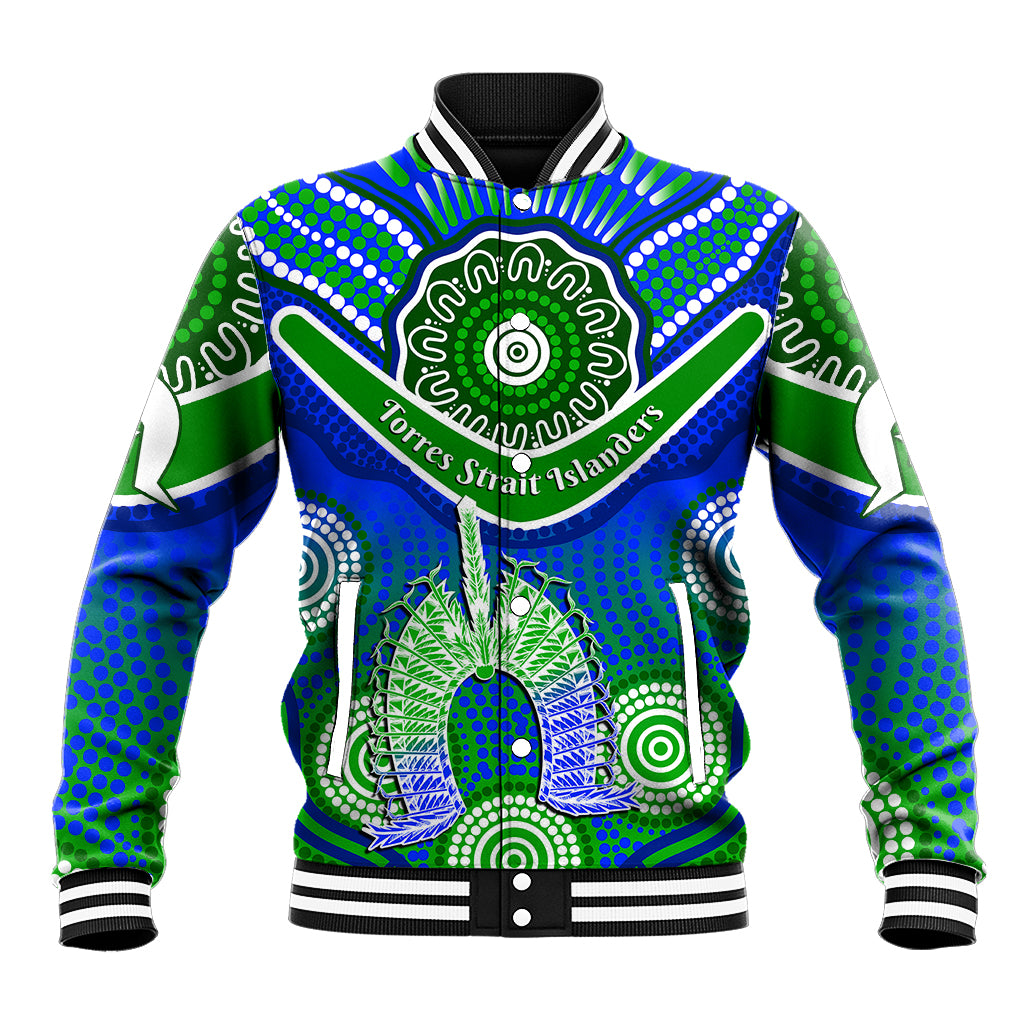 (Custom Personalised) Torres Strait Islanders Baseball Jacket Dhari Australian Aboriginal Art - Vibe Hoodie Shop