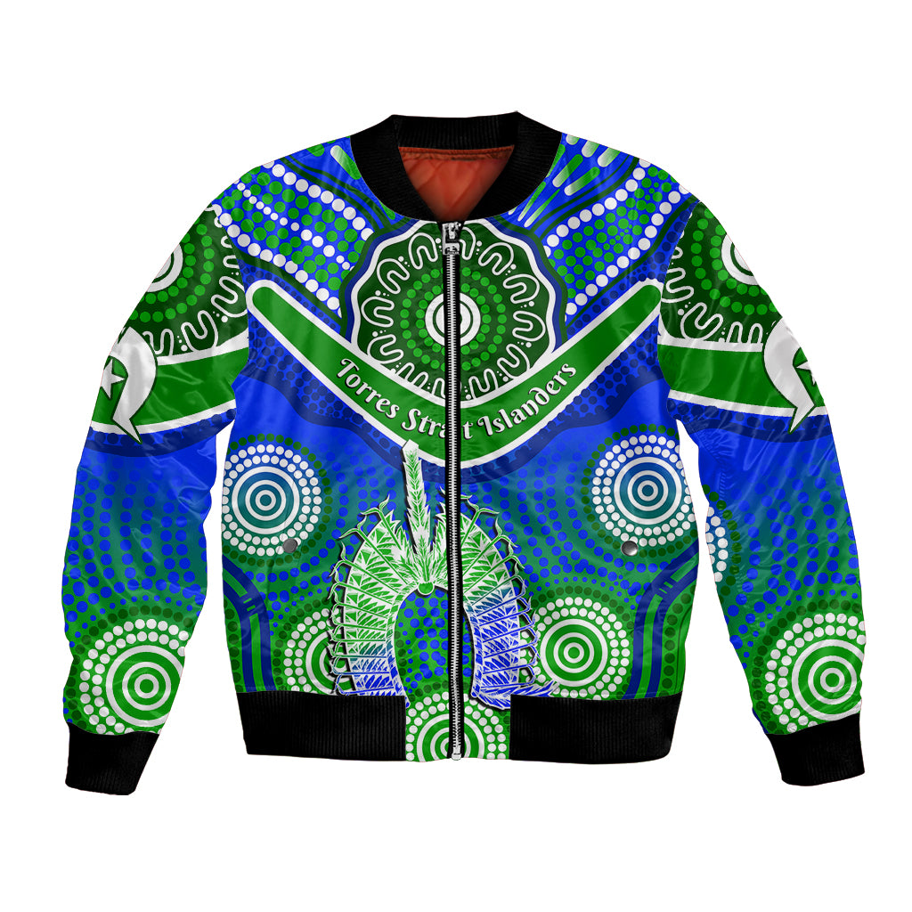 (Custom Personalised) Torres Strait Islanders Bomber Jacket Dhari Australian Aboriginal Art - Vibe Hoodie Shop