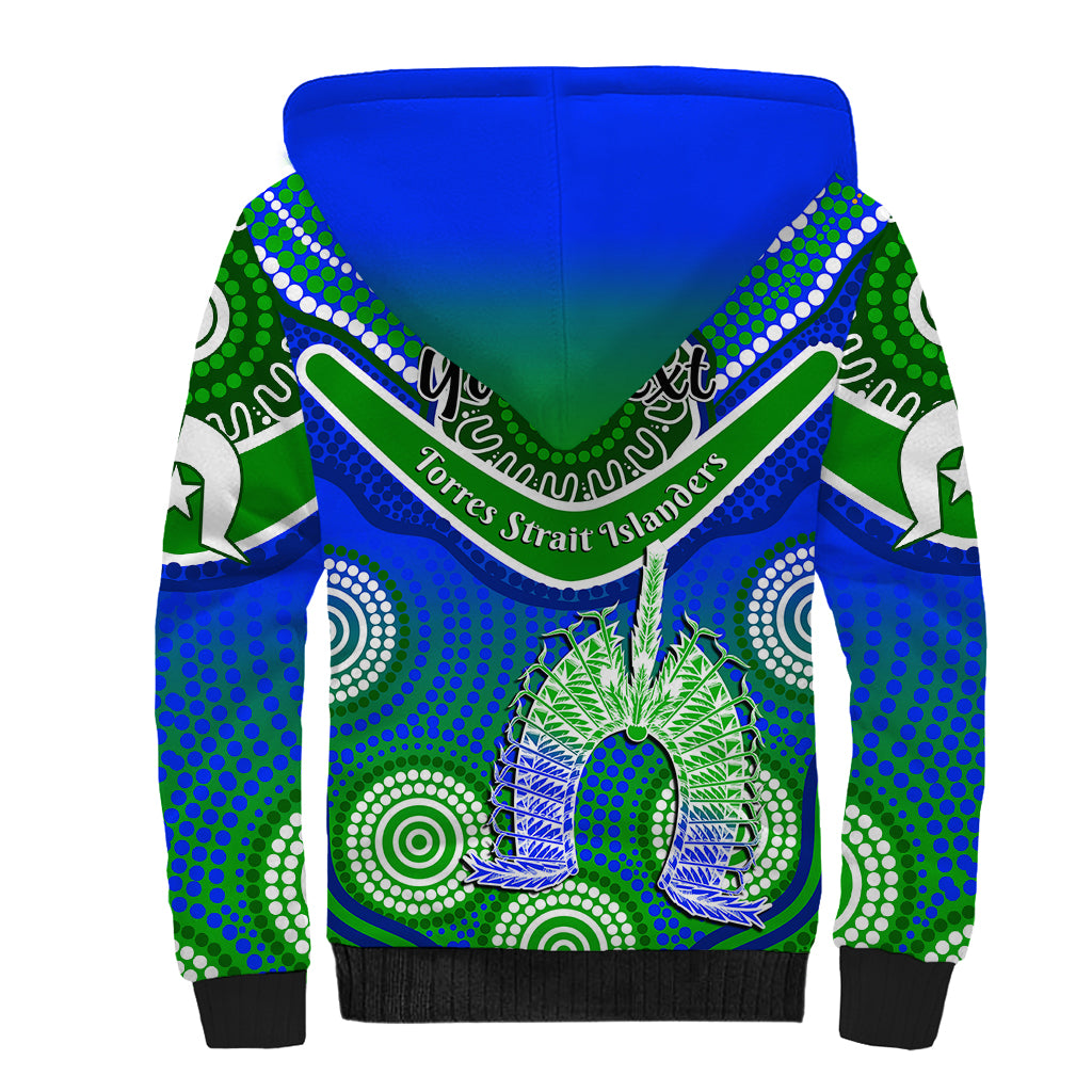 (Custom Personalised) Torres Strait Islanders Sherpa Hoodie Dhari Australian Aboriginal Art - Vibe Hoodie Shop