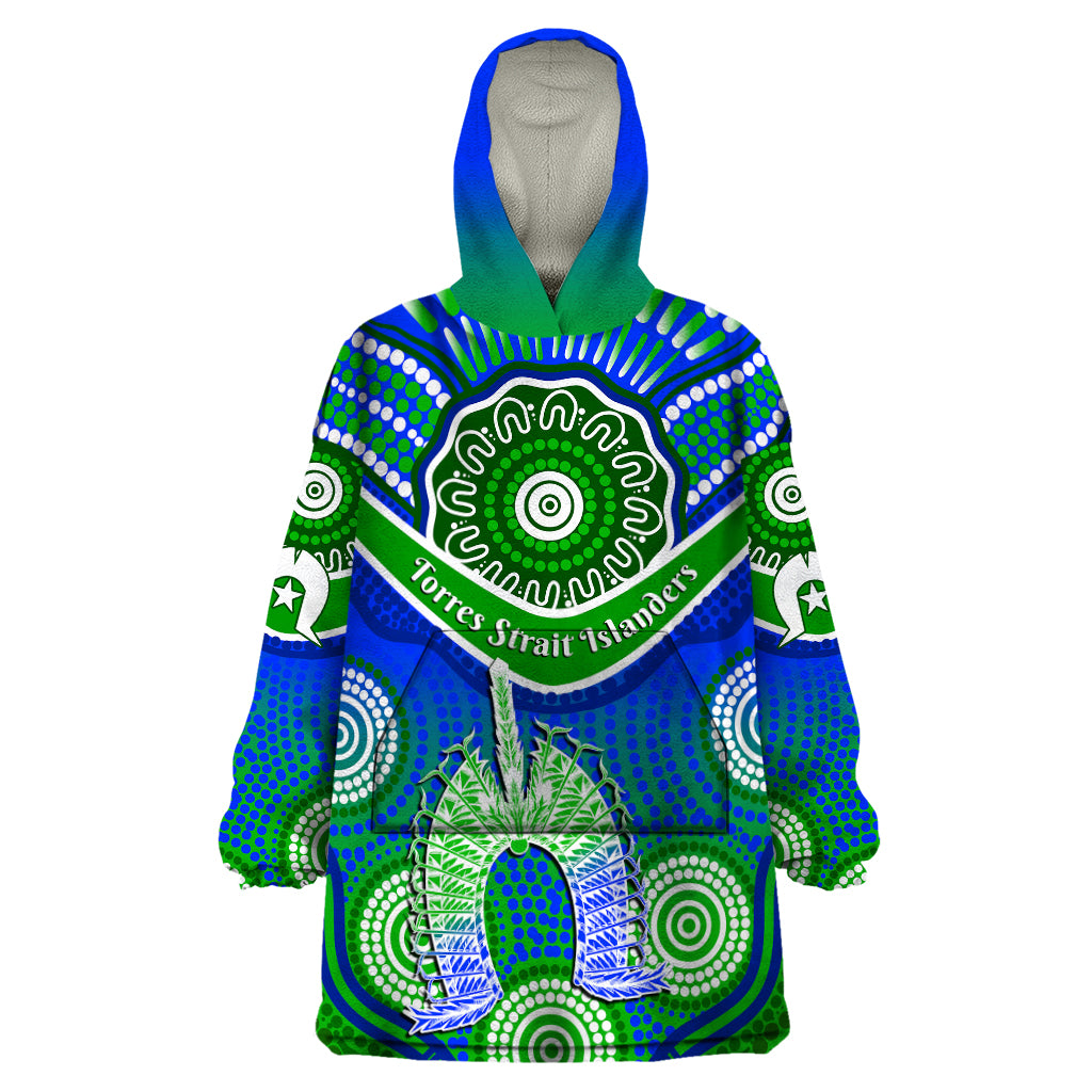 (Custom Personalised) Torres Strait Islanders Wearable Blanket Hoodie Dhari Australian Aboriginal Art - Vibe Hoodie Shop