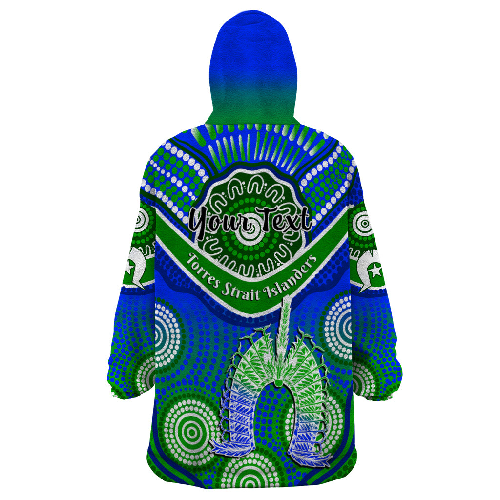 (Custom Personalised) Torres Strait Islanders Wearable Blanket Hoodie Dhari Australian Aboriginal Art - Vibe Hoodie Shop