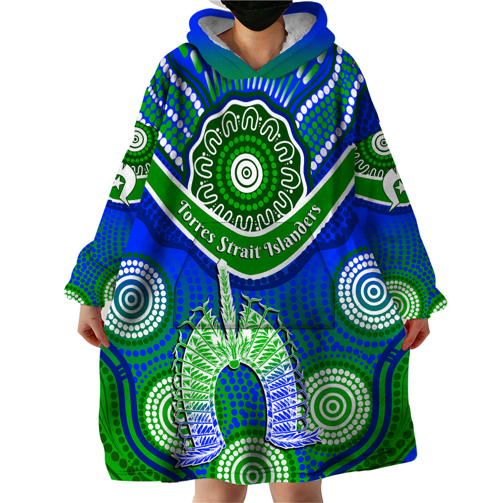 (Custom Personalised) Torres Strait Islanders Wearable Blanket Hoodie Dhari Australian Aboriginal Art - Vibe Hoodie Shop