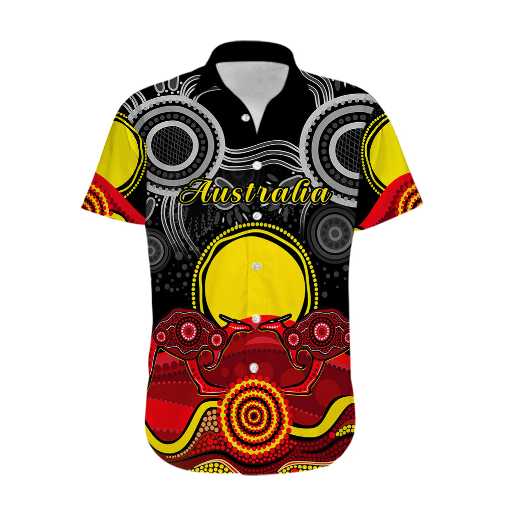 (Custom Personalised) Australian Indigenous Hawaiian Shirt Kangaroos Circle Aboriginal Art - Vibe Hoodie Shop