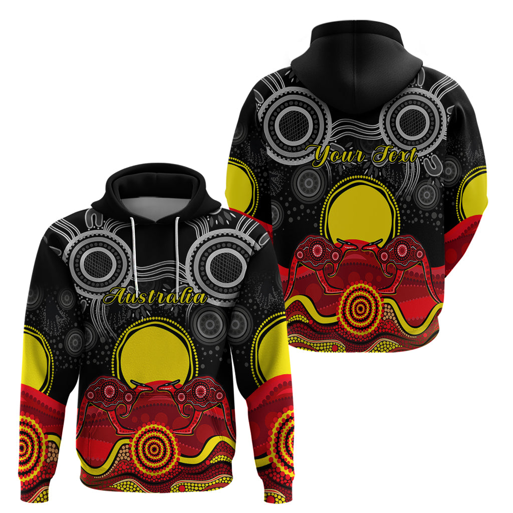 (Custom Personalised) Australian Indigenous Hoodie Kangaroos Circle Aboriginal Art - Vibe Hoodie Shop