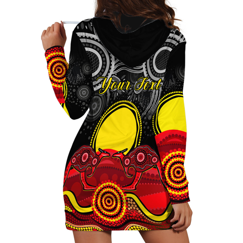 (Custom Personalised) Australian Indigenous Hoodie Dress Kangaroos Circle Aboriginal Art - Vibe Hoodie Shop