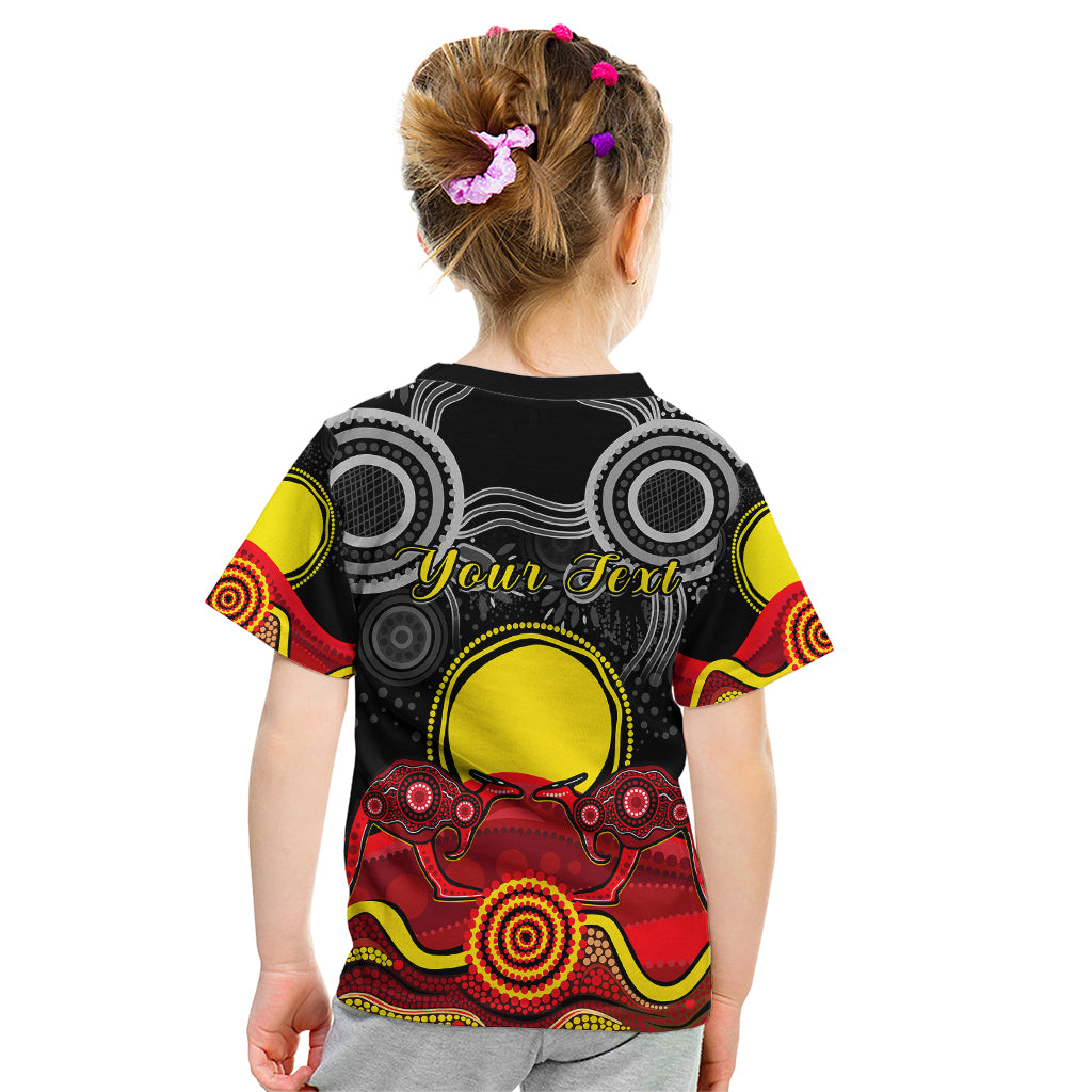 (Custom Personalised) Australian Indigenous Kid T Shirt Kangaroos Circle Aboriginal Art - Vibe Hoodie Shop