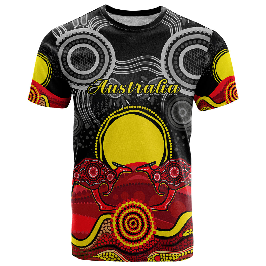 (Custom Personalised) Australian Indigenous T Shirt Kangaroos Circle Aboriginal Art - Vibe Hoodie Shop