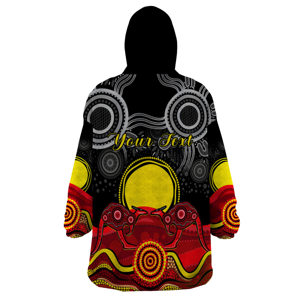 (Custom Personalised) Australian Indigenous Wearable Blanket Hoodie Kangaroos Circle Aboriginal Art - Vibe Hoodie Shop