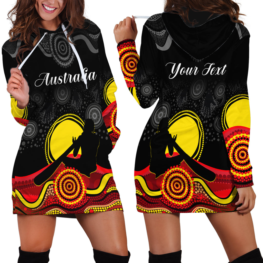 (Custom Personalised) Australian Indigenous Hoodie Dress Didgeridoo Man Circle Aboriginal Art - Vibe Hoodie Shop