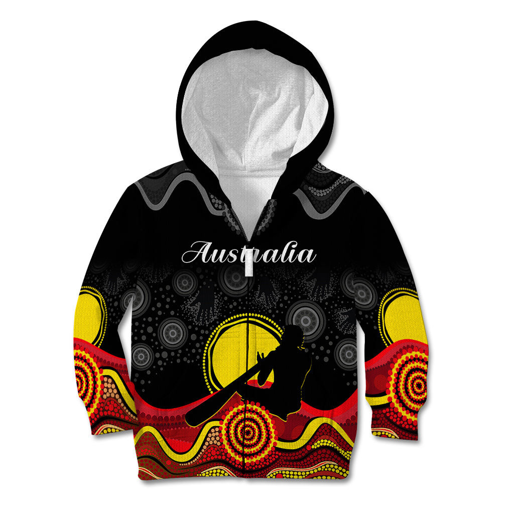 (Custom Personalised) Australian Indigenous Kid Hoodie Didgeridoo Man Circle Aboriginal Art - Vibe Hoodie Shop