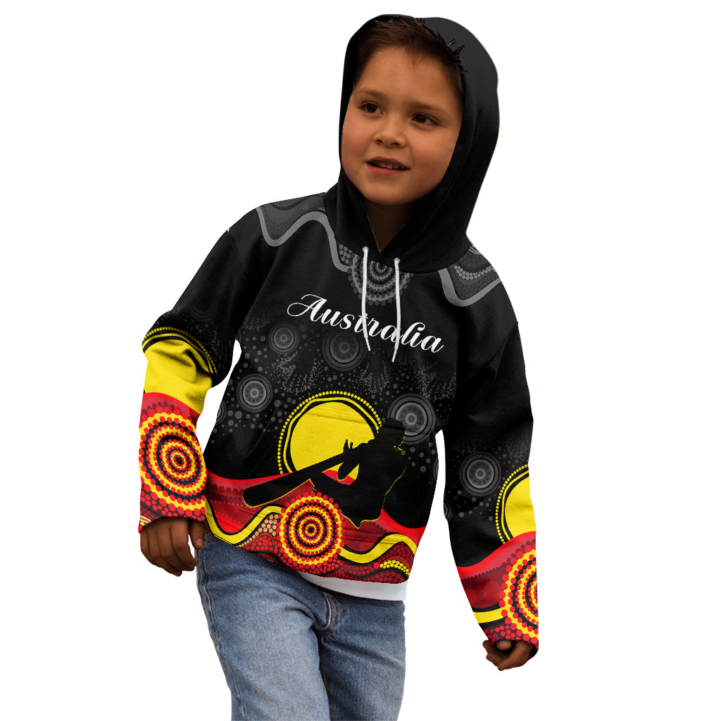 (Custom Personalised) Australian Indigenous Kid Hoodie Didgeridoo Man Circle Aboriginal Art - Vibe Hoodie Shop