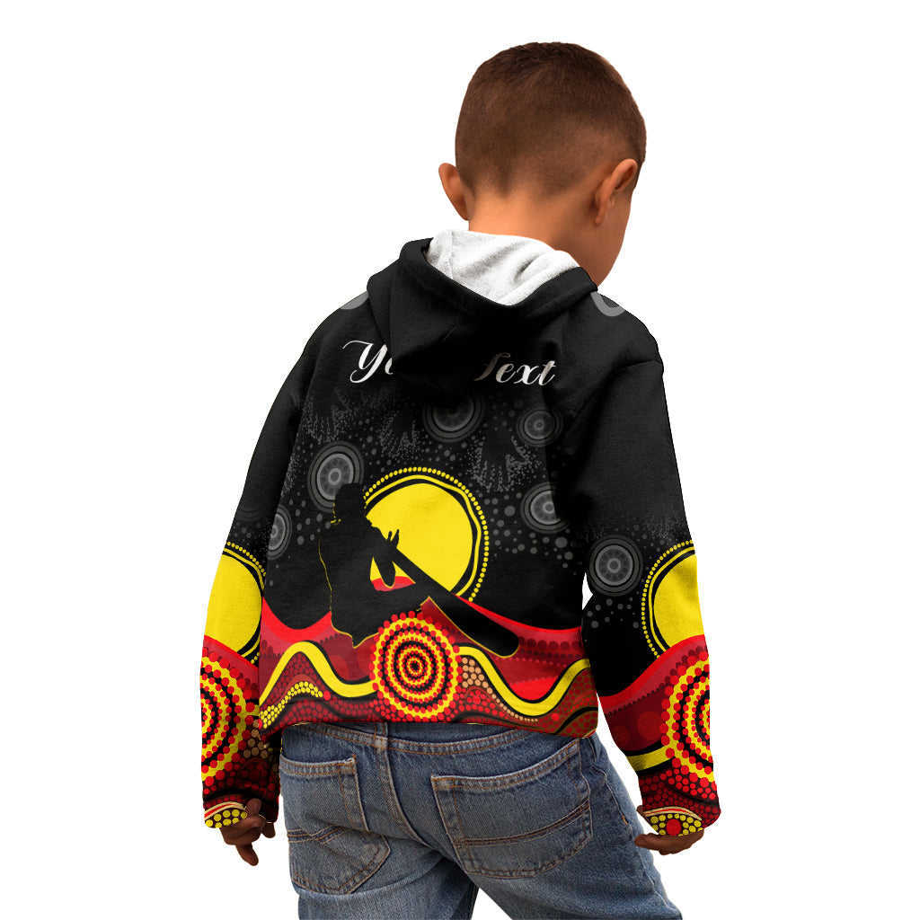 (Custom Personalised) Australian Indigenous Kid Hoodie Didgeridoo Man Circle Aboriginal Art - Vibe Hoodie Shop