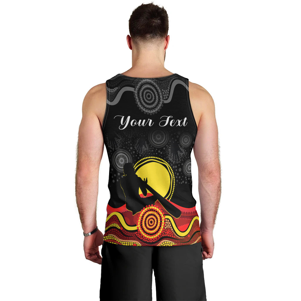 (Custom Personalised) Australian Indigenous Men Tank Top Didgeridoo Man Circle Aboriginal Art - Vibe Hoodie Shop