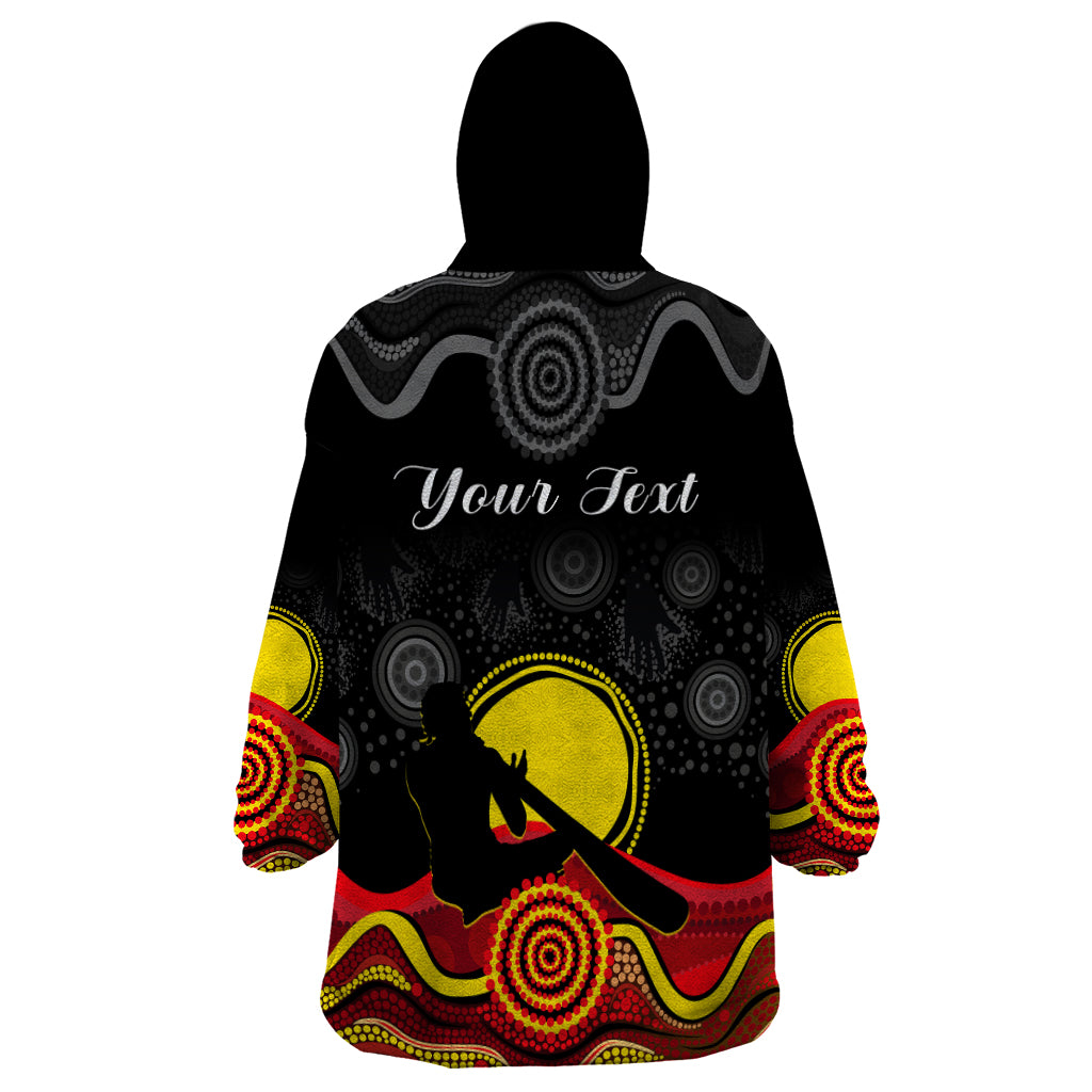 (Custom Personalised) Australian Indigenous Wearable Blanket Hoodie Didgeridoo Man Circle Aboriginal Art - Vibe Hoodie Shop