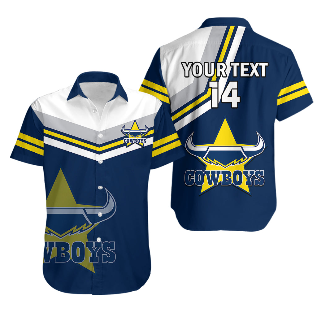 (Custom Text And Number) Cowboys Rugby 2023 Hawaiian Shirt Sporty Style Navy Blue - Vibe Hoodie Shop