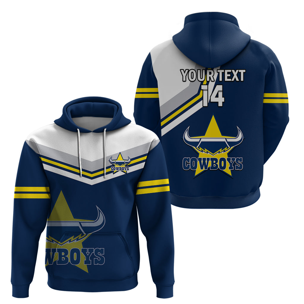 (Custom Text And Number) Cowboys Rugby 2023 Hoodie Sporty Style Navy Blue - Vibe Hoodie Shop
