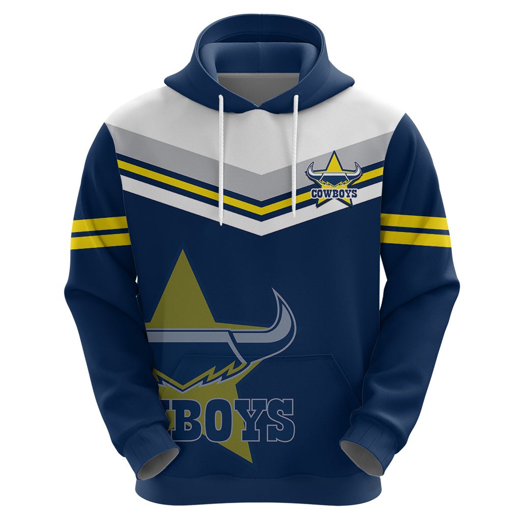 (Custom Text And Number) Cowboys Rugby 2023 Hoodie Sporty Style Navy Blue - Vibe Hoodie Shop