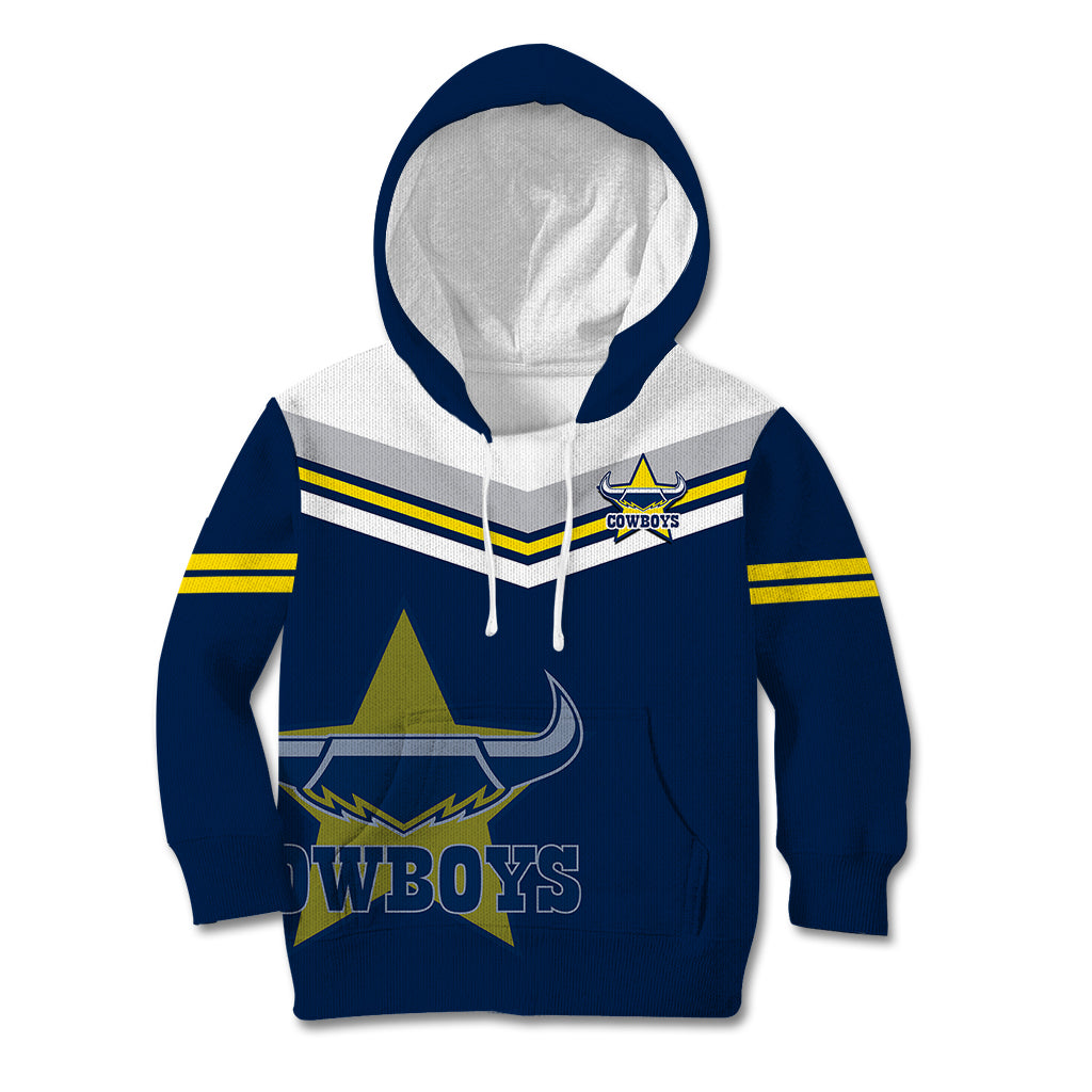 (Custom Text And Number) Cowboys Rugby 2023 Kid Hoodie Sporty Style Navy Blue - Vibe Hoodie Shop