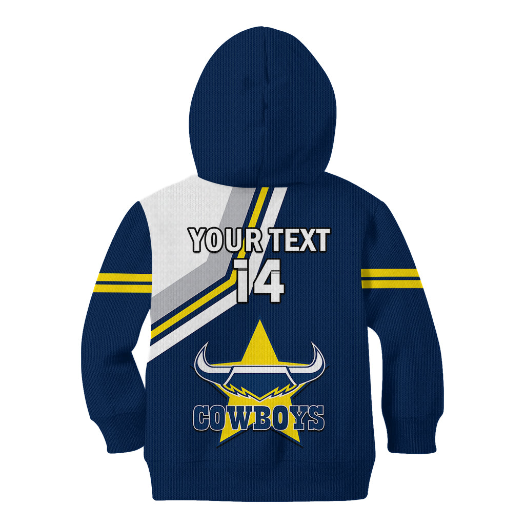 (Custom Text And Number) Cowboys Rugby 2023 Kid Hoodie Sporty Style Navy Blue - Vibe Hoodie Shop