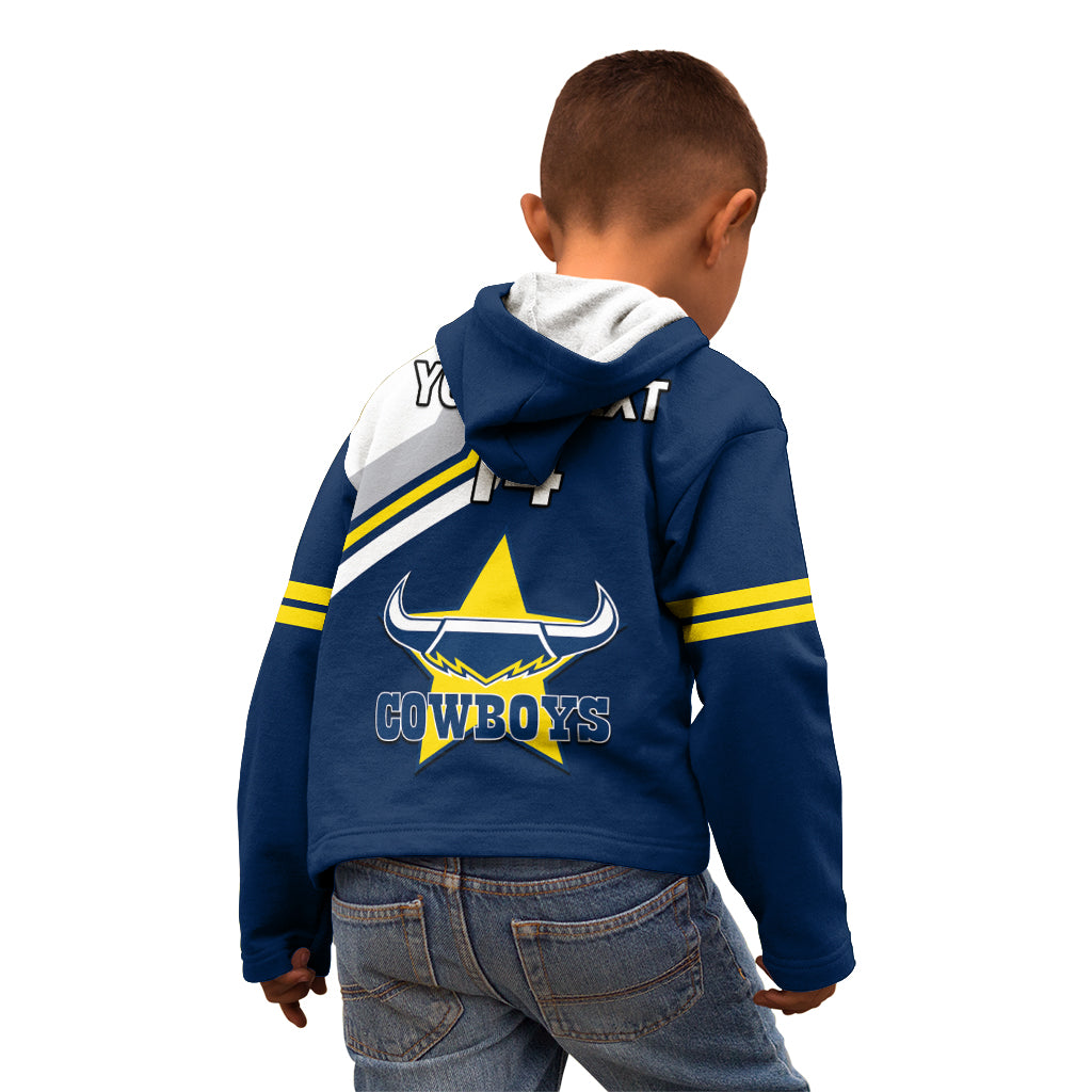 (Custom Text And Number) Cowboys Rugby 2023 Kid Hoodie Sporty Style Navy Blue - Vibe Hoodie Shop