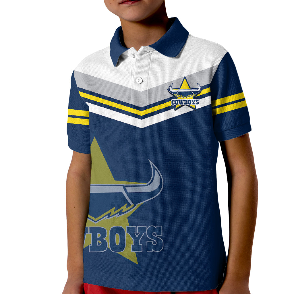 (Custom Text And Number) Cowboys Rugby 2023 Kid Polo Shirt Sporty Style Navy Blue - Vibe Hoodie Shop