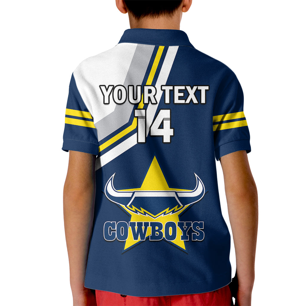 (Custom Text And Number) Cowboys Rugby 2023 Kid Polo Shirt Sporty Style Navy Blue - Vibe Hoodie Shop