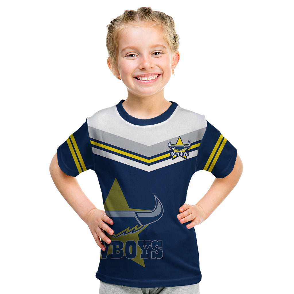 (Custom Text And Number) Cowboys Rugby 2023 Kid T Shirt Sporty Style Navy Blue - Vibe Hoodie Shop