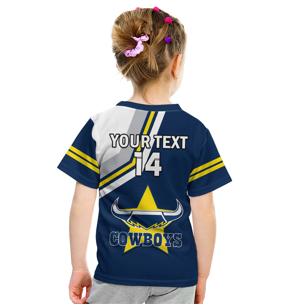 (Custom Text And Number) Cowboys Rugby 2023 Kid T Shirt Sporty Style Navy Blue - Vibe Hoodie Shop