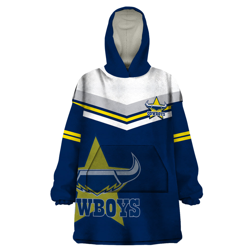 (Custom Text And Number) Cowboys Rugby 2023 Wearable Blanket Hoodie Sporty Style Navy Blue - Vibe Hoodie Shop