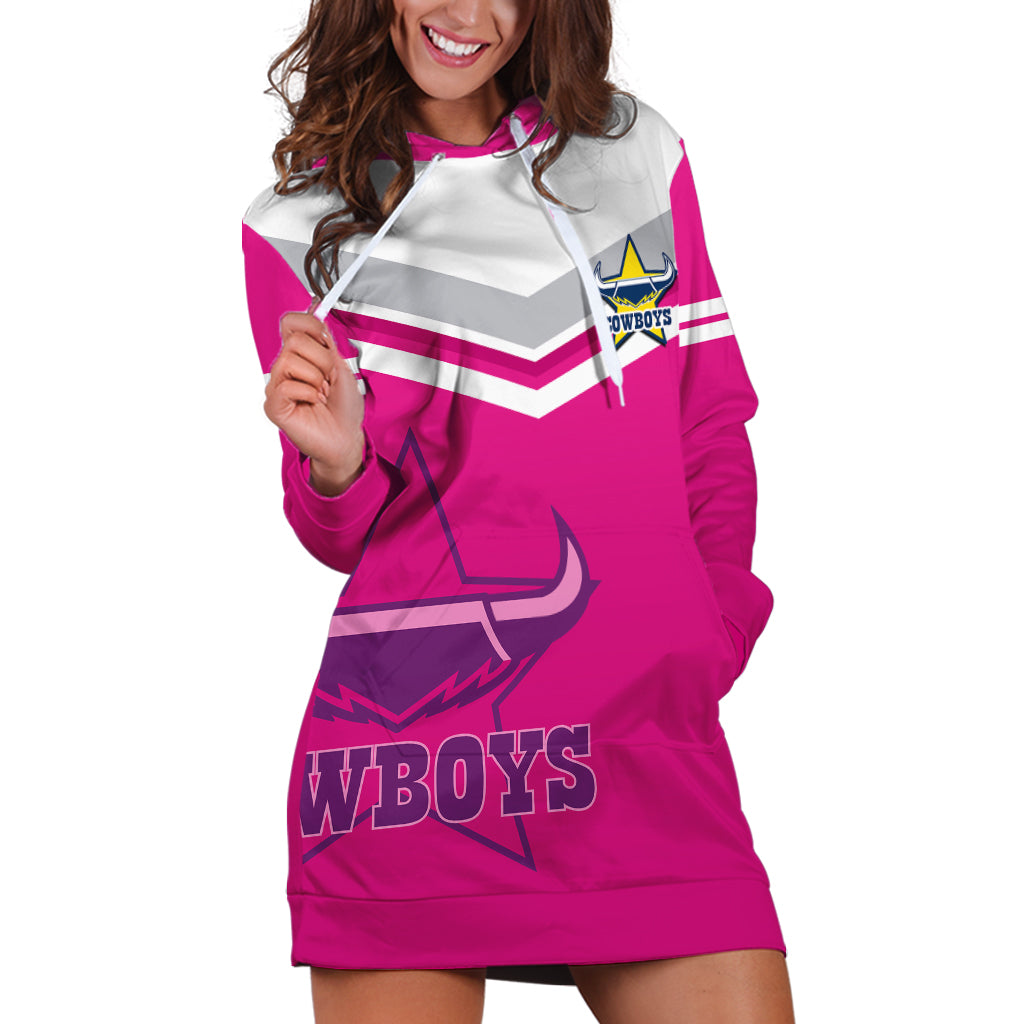 (Custom Text And Number) Cowboys Rugby 2023 Hoodie Dress Sporty Style Pink - Vibe Hoodie Shop