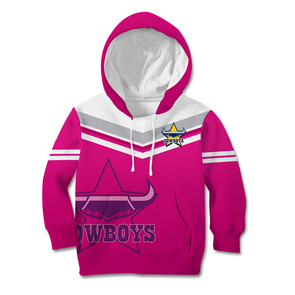 (Custom Text And Number) Cowboys Rugby 2023 Kid Hoodie Sporty Style Pink - Vibe Hoodie Shop