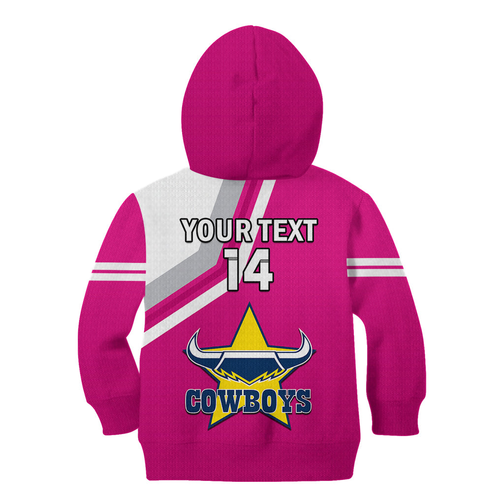 (Custom Text And Number) Cowboys Rugby 2023 Kid Hoodie Sporty Style Pink - Vibe Hoodie Shop