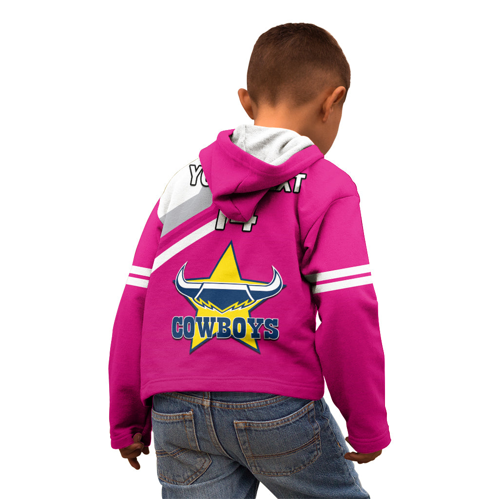 (Custom Text And Number) Cowboys Rugby 2023 Kid Hoodie Sporty Style Pink - Vibe Hoodie Shop