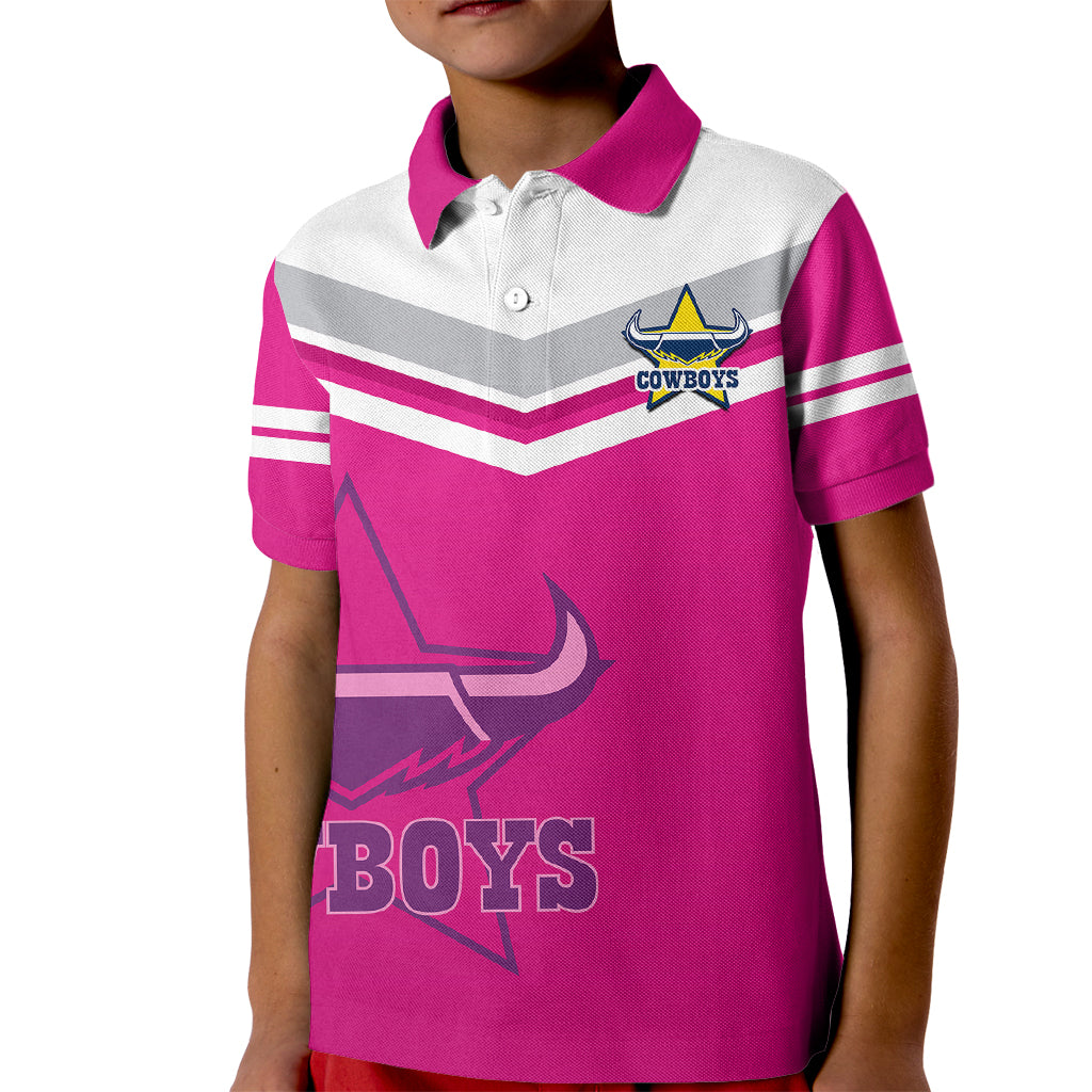 (Custom Text And Number) Cowboys Rugby 2023 Kid Polo Shirt Sporty Style Pink - Vibe Hoodie Shop