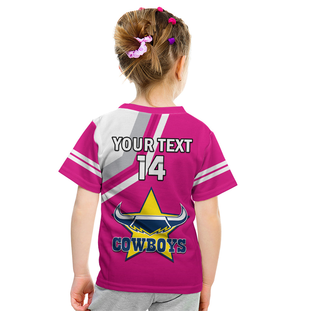 (Custom Text And Number) Cowboys Rugby 2023 Kid T Shirt Sporty Style Pink - Vibe Hoodie Shop