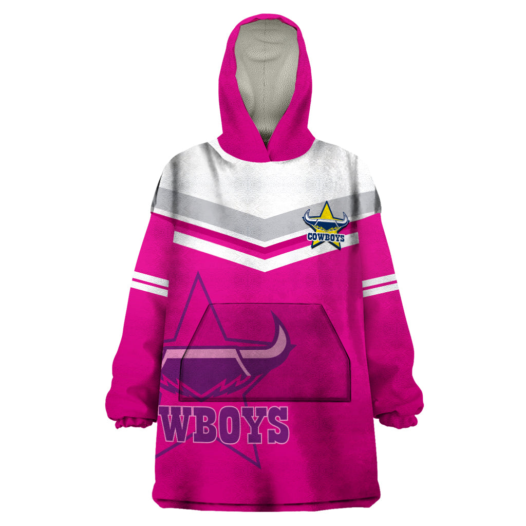 (Custom Text And Number) Cowboys Rugby 2023 Wearable Blanket Hoodie Sporty Style Pink - Vibe Hoodie Shop