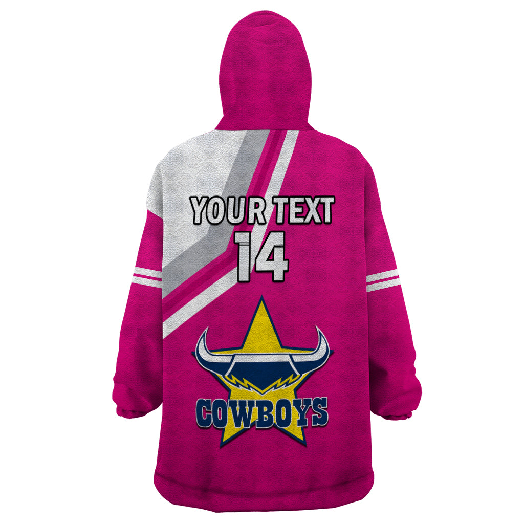 (Custom Text And Number) Cowboys Rugby 2023 Wearable Blanket Hoodie Sporty Style Pink - Vibe Hoodie Shop