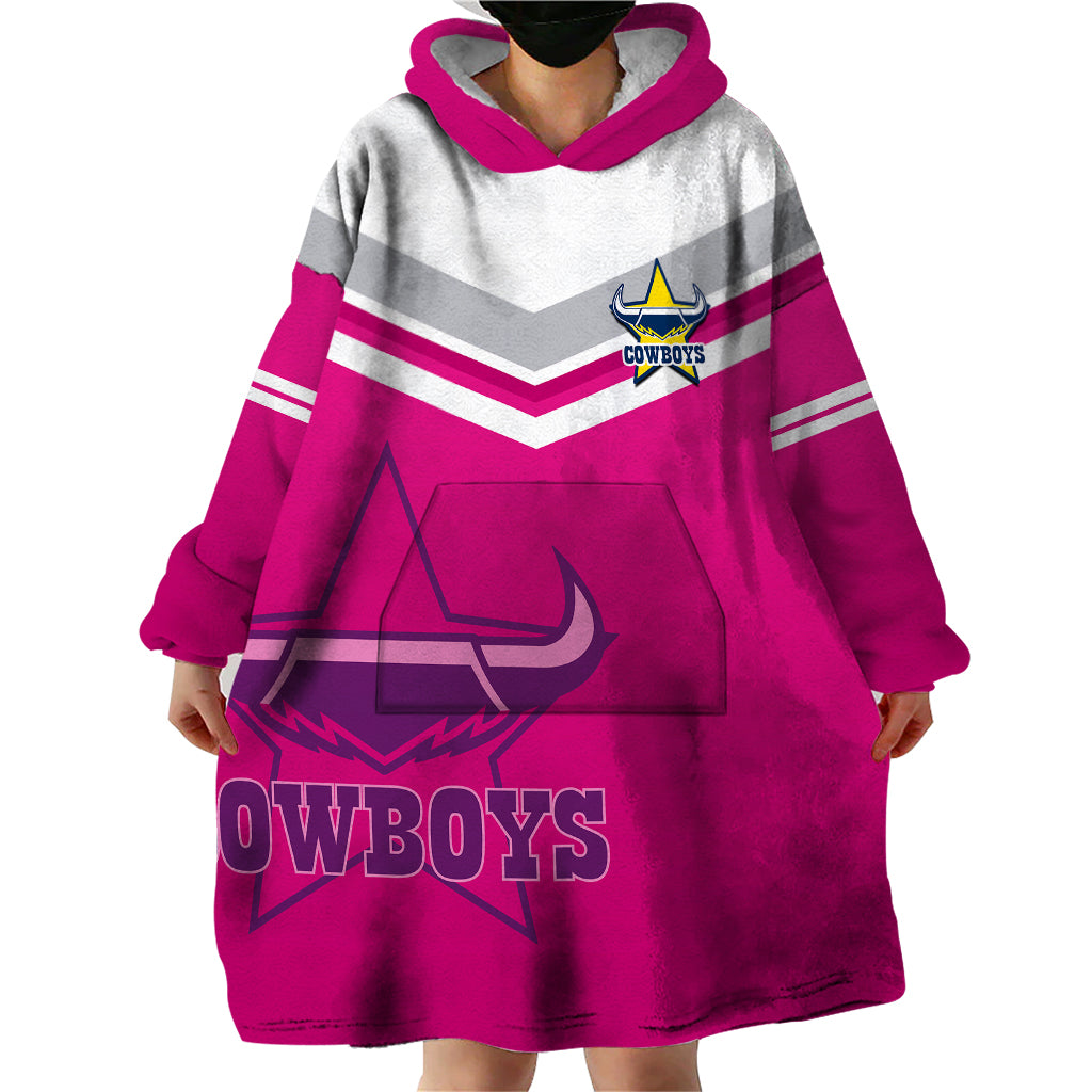 (Custom Text And Number) Cowboys Rugby 2023 Wearable Blanket Hoodie Sporty Style Pink - Vibe Hoodie Shop