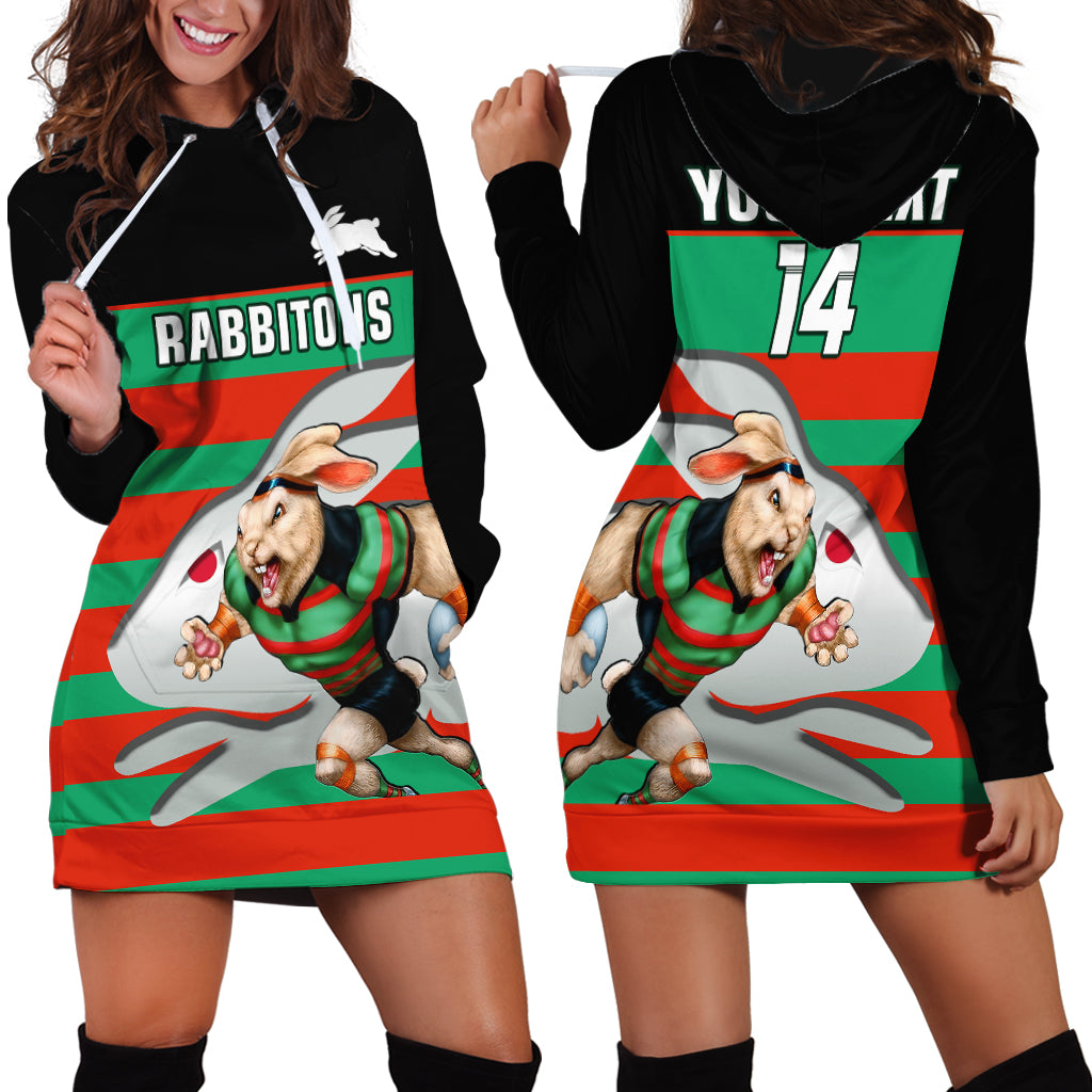 (Custom Text And Number) Rabbitohs Rugby 2023 Hoodie Dress Glory Glory Souths Unique - Vibe Hoodie Shop