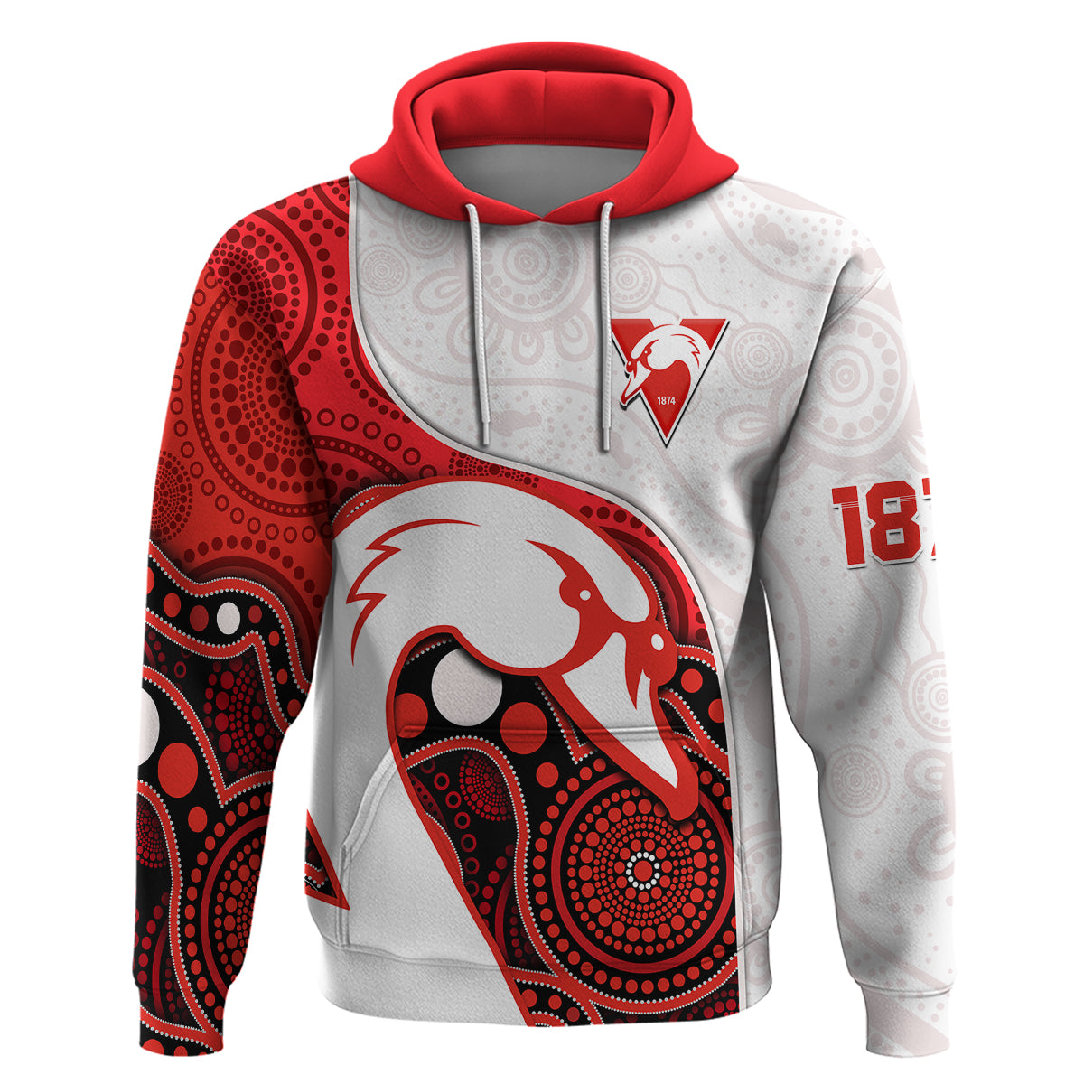 Swans Football Hoodie Go Swannies Indigenous Art - Vibe Hoodie Shop