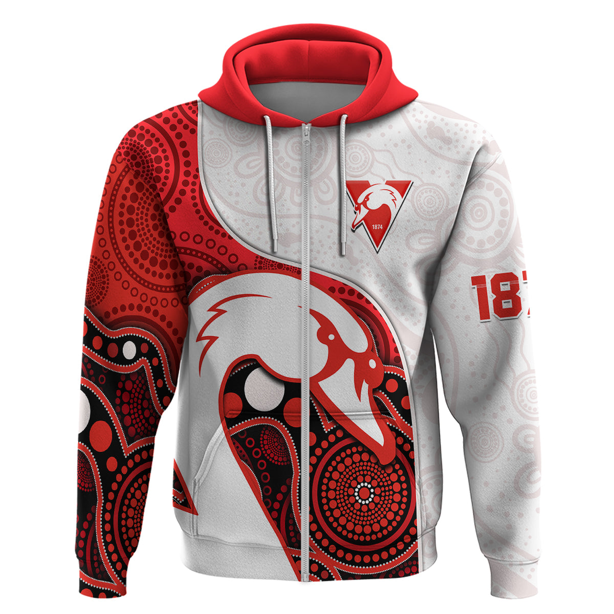 Swans Football Hoodie Go Swannies Indigenous Art - Vibe Hoodie Shop