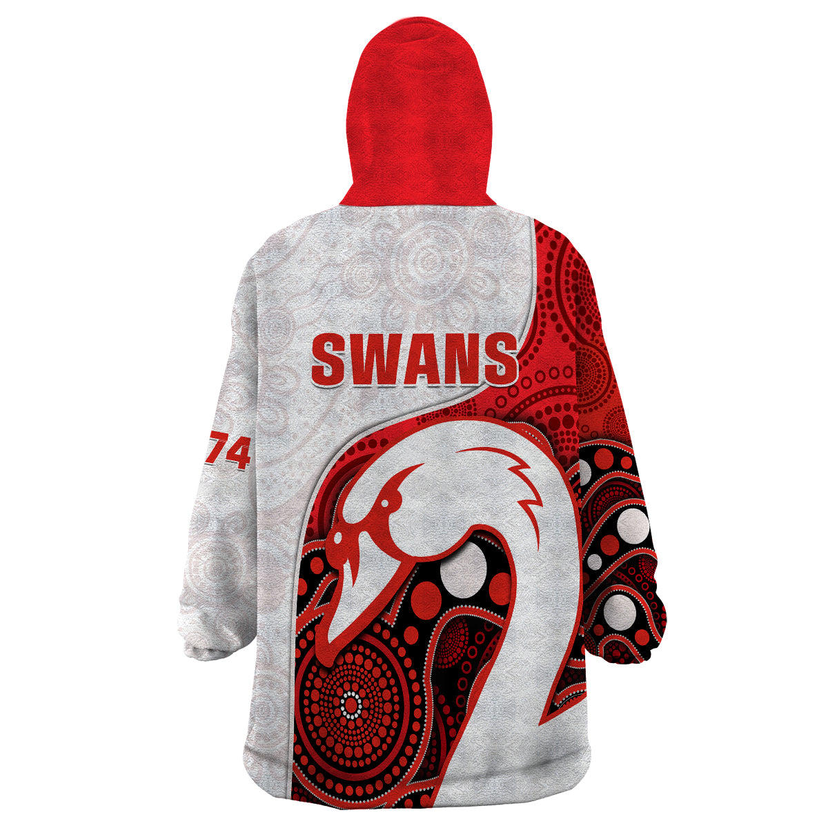 Swans Football Wearable Blanket Hoodie Go Swannies Indigenous Art - Vibe Hoodie Shop