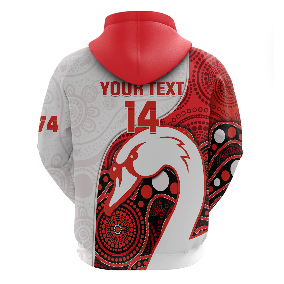 (Custom Text And Number) Swans Football Hoodie Go Swannies Indigenous Art - Vibe Hoodie Shop