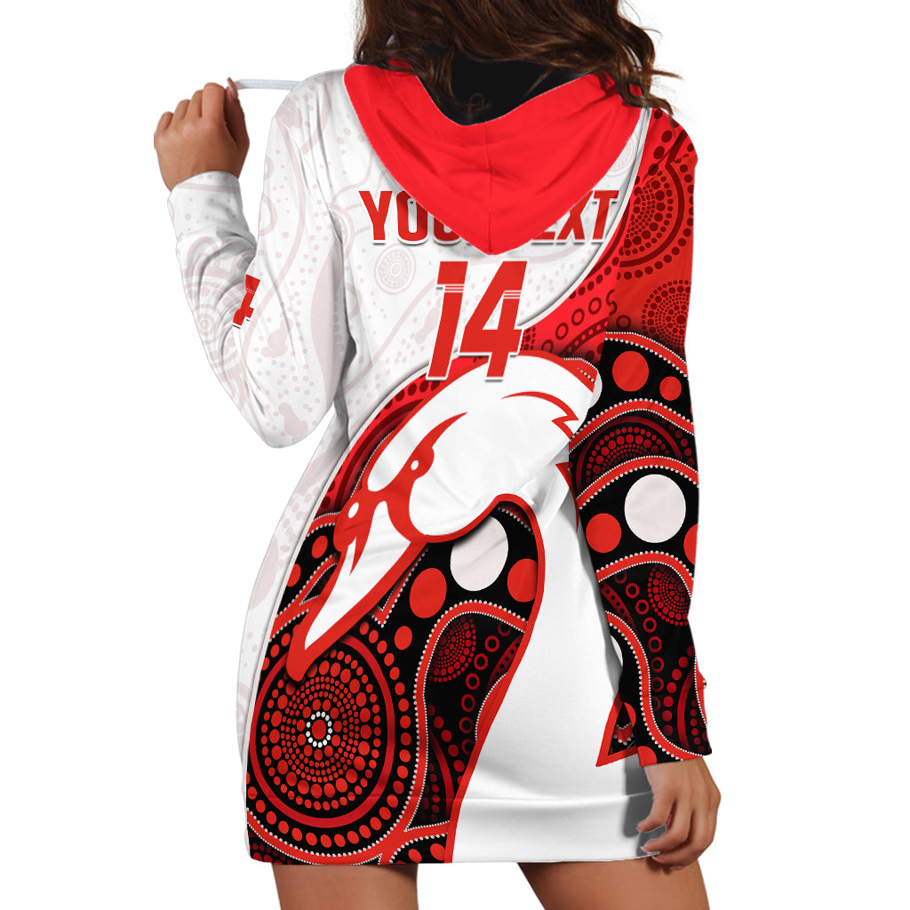 (Custom Text And Number) Swans Football Hoodie Dress Go Swannies Indigenous Art - Vibe Hoodie Shop