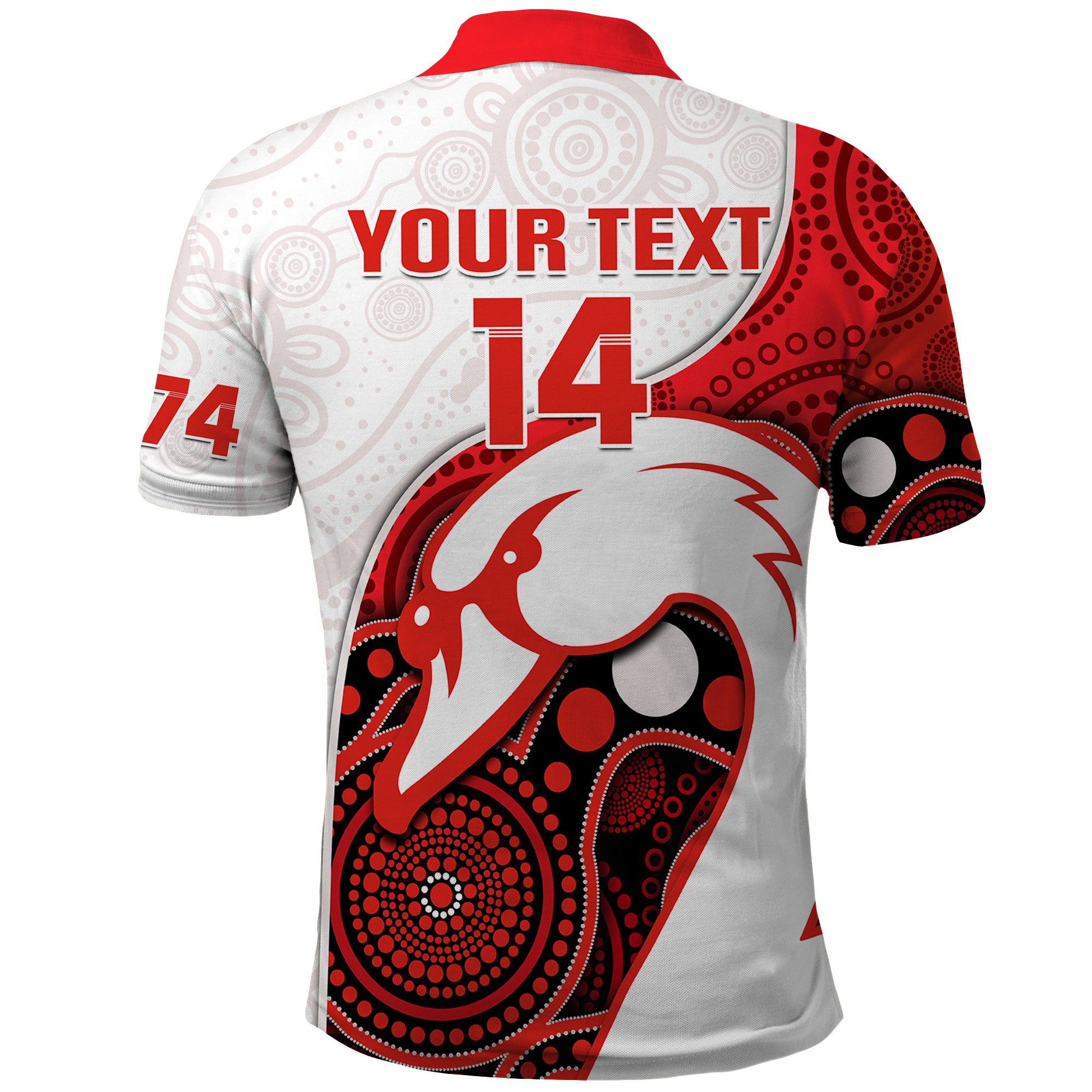 (Custom Text And Number) Swans Football Polo Shirt Go Swannies Indigenous Art - Vibe Hoodie Shop