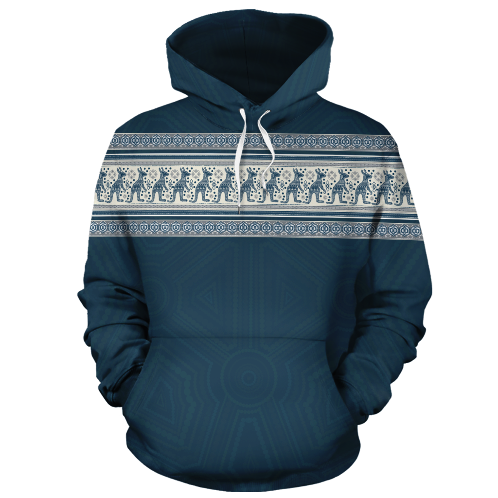 Aboriginal Hoodie, Australia Map Kangaroo Patterns - Vibe Hoodie Shop