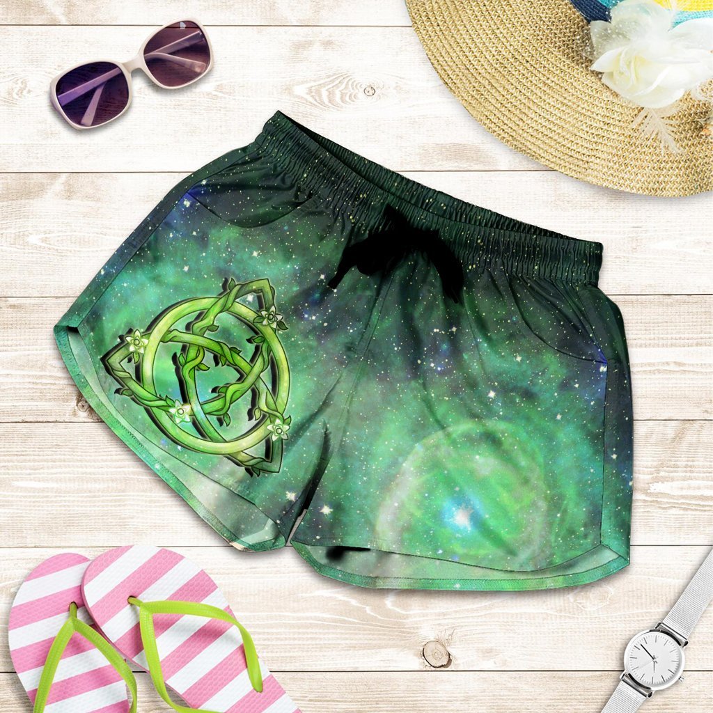 celtic-womens-shorts-green-triquetra