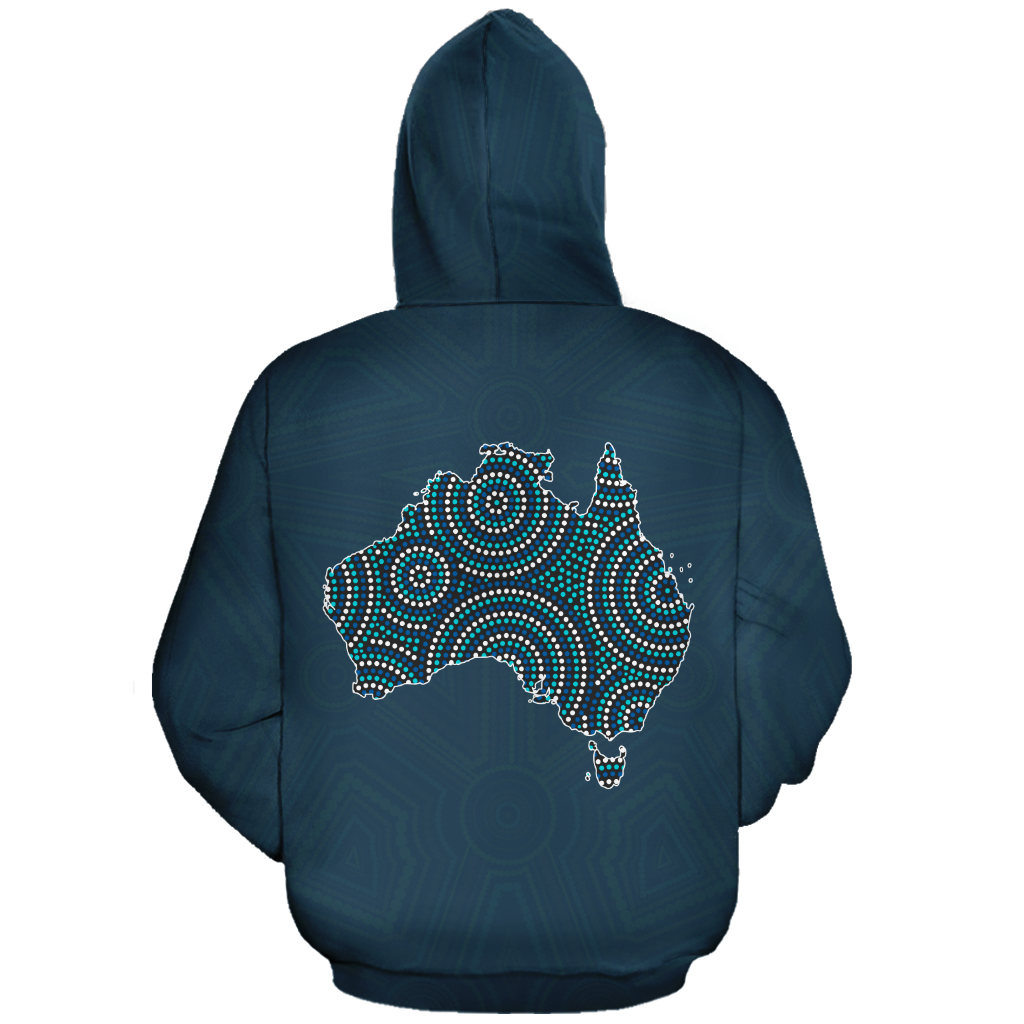 Aboriginal Hoodie, Australia Map Kangaroo Patterns - Vibe Hoodie Shop