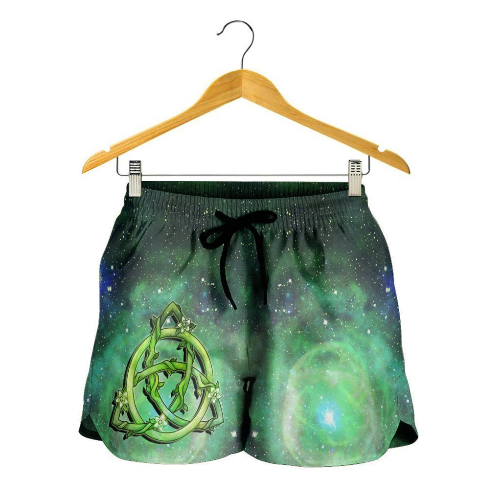 celtic-womens-shorts-green-triquetra